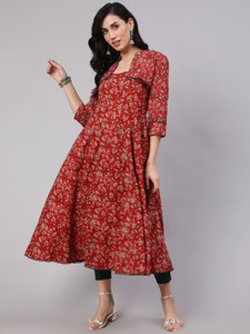 AKS Women Printed Anarkali Kurta  Buy AKS Women Printed Anarkali Kurta  Online at Best Prices in India  Flipkartcom