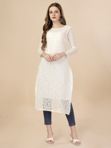 Flipkart white kurti best sale