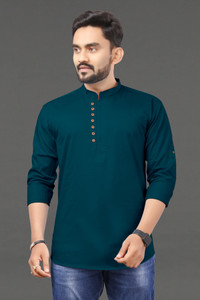 RAHUL LOOK Men Solid Straight Kurta