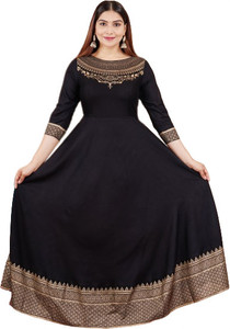 Plain black anarkali outlet kurti