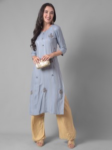 Dollar Missy Women Self Design Straight Kurta - Buy Dollar Missy