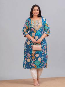 LABULY Women Embroidered Straight Kurta