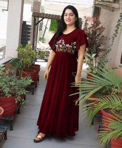 KOTRONS Women Gown Maroon Dress Buy KOTRONS Women Gown Maroon