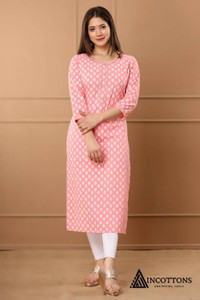 pider Women Embroidered Straight Kurta