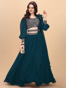 REcart Floral Print Semi Stitched Lehenga Choli