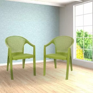 COMFORT Creation Tycoon Plastic Chair Set of 2 for Outdoor Indoor Dining Room, Bedroom Plastic Living Room Chair