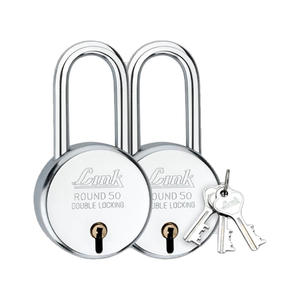 50mmLSNew Round |Iron Lever|Double Lock|50K Key Combinations(Pack of 2) Padlock