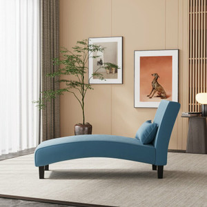 TFS Velvet Stylish Chaise Lounger with Pillow for Bedroom Living