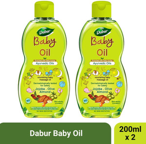 Dabur Baby Oil Nourishing Non Sticky Baby Massage Oil with No