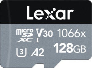 Carte mémoire micro SD GENERIQUE Carte MicroSDXC Lexar 1066x - 256Go -  Class 10, U3, V30, A2 - Adaptateur inclus - Noir et Grise