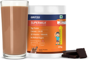 Gritzo SuperMilk Growth+ (Formerly Height+) (7-12y Boys) 10g Protein (Double Chocolate)