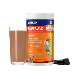 SuperMilk Growth+ (7-12y Boys), 10g Protein Powder, Double Chocolate