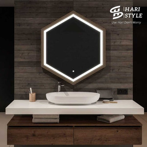 Hari Style Hexagon LED Mirror with 3 colors White Warm white