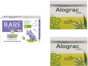 Bareskin Essentials ALOGRAC ALOEVERA CREAM 50GM 2 BABY SOAP 75GM