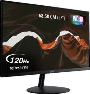 Acer SA272 UG BLACK 68.58 cm (27 inch) WQHD LED Backlit IPS Panel with ZeroFrame Ultra-Thin (7.2mm) Design, Eye Care, HDMI 2.0, DisplayPort Monitor (SA272 UG BLACK)