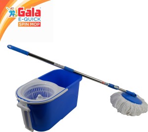 Gala e-Quick Spin Mop Stainless Steel, Easy Wheels & Big Bucket