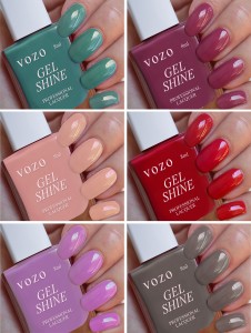VOZO Rich Nail Polish Long Lasting HD Shine Latest Shades Collection Set of 6 Steel Teal, Light Mauve, Stormcloud, Carrat Red, Light Purple, quick silver