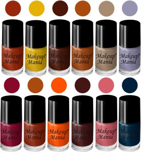 Makeup Mania Beautiful Nail Polish Set of 12 Pcs (Set # 152) Yellow, Orange, Grey