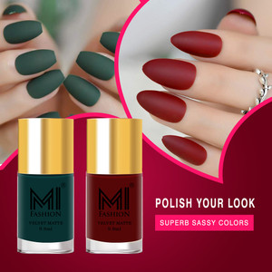MI FASHION Matte Nail Polish The Ultimate In Sleek Modern Style For Perfect Look Red Dark Green Price in India Buy MI FASHION Matte Nail Polish