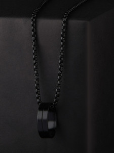 Shiny black necklace shop men