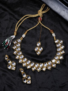 Steorra Jewels Premium Traditional Kundan Necklace Set For Women Pearl Gold plated Plated Alloy Necklace Set Price in India Buy Steorra Jewels Premium Traditional Kundan Necklace Set For Women Pearl G...