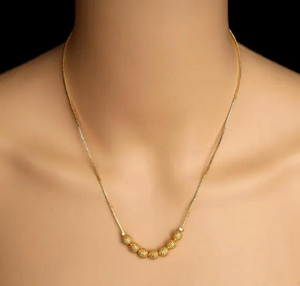 SHRINATHJI IMITATION DAILY WEAR HIGH GOLD PRETTY BALL CHAIN Gold