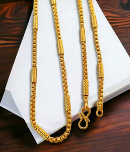 HN JEWELLERY One Gram Gold Plated Imported Round Pipe Designer Chain 24 Inch Long Gold plated Plated Brass Chain Price in India Buy HN JEWELLERY One Gram Gold Plated Imported Round Pipe
