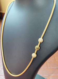 RJ FASHION MUGAPPU THALI CHAIN Cubic Zirconia Gold plated Plated