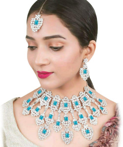 zefrokart Kiara Advani Wedding Jewellery Set white stone jewellery