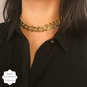 ARZONAI Fashion Link Chain Choker Gold Simple Short Female Collar