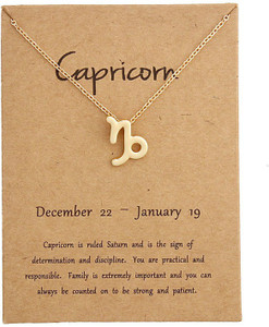 Desiny Jewels Gold Plated Capricorn Zodiac Pendant Symbol Zodiac