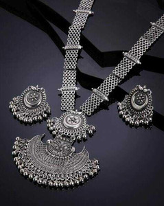 TanuPriya Enterprises OXIDISED RANI HAAR WITH EARRING SET Silver Plated Silver Necklace Set Price in India Buy TanuPriya Enterprises OXIDISED RANI HAAR WITH EARRING SET Silver Plated Silver Necklace S...