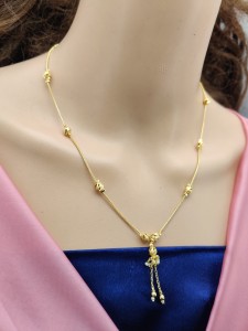 DHARM JEWELS Classic Gold Plated Mangalsutra Tanmaniya Nallapusalu Necklace Pendant Black Bead Golden Chain For Women and Girls Gold-plated Plated Mother of Pearl Chain Gold-plated Plated Alloy Chain