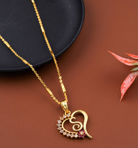 JETWAL S Name Pendant Heart Shape Design Alphabet S Locket