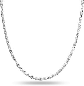 Laxxius 925 Sterling Silver 3.5 MM Rope Chain necklace for unisex