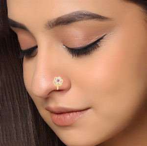 VAMA Crystal Gold plated Plated Metal Nose Ring Price in India Buy VAMA Crystal Gold plated Plated Metal Nose Ring Online at Best Prices in India Flipkart