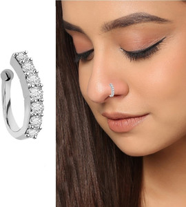 Vama Fashions Cubic Zirconia Silver Plated Stone Metal Nose Ring Price in India Buy Vama Fashions Cubic Zirconia Silver Plated Stone Metal Nose Ring Online at Best Prices in India