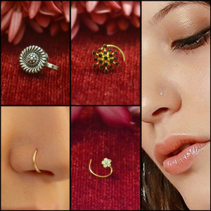 SHREEVARAM Gold plated Silver Plated Brass Nose Ring Price in
