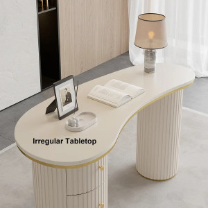 White curved office desk cheap