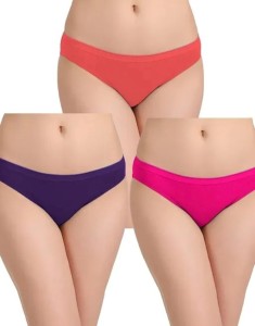 IMBOSE Solid Bright Colors Stretchable Stylish Panty, Pure cotton  Multicolor Mid waist underwear, Soft and Comfortable