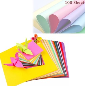 Origami Paper,100 Sheets Colored A4 Paper,Coloured Paper 70GSM,20 Assorted Colours Handmade Folding Paper,Crafting and Decorating,Sketch and Cutting