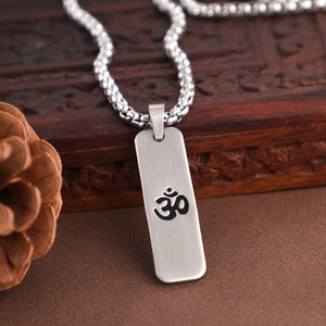 Laksh OM Locket with Chain Silver Beads Stainless Steel Pendant Price in India Buy Laksh OM Locket with Chain Silver Beads Stainless Steel Pendant Online at Best Prices in India