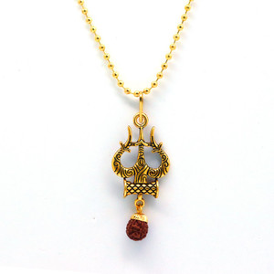 Love And Promise Exclusive Golden Trishul With Damord Spiritual