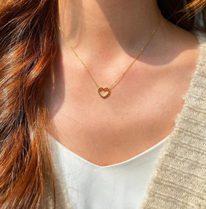 BLINE Small Gold Love Open Heart Chain Necklace for Women Dainty Gold Gifts for Her Gold plated Alloy Pendant Price in India Buy BLINE Small Gold Love Open Heart Chain Necklace for