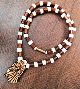 ANVIKA Radha Krishna Tulsi Mala Wood Necklace Chain For Men Women
