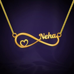 Idiotic World NEHA Infinity Name Gold plated Brass Pendant Price