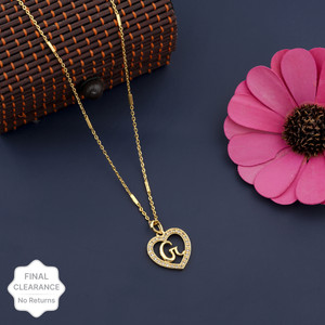 BOGHRA SALES Micro Gold Plated G Letter White American Diamond