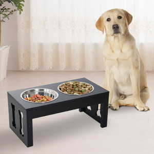 AG Shopee Premium Large Dog Bowl with Iron Stand Elevated Dining Wooden Stainless Steel Pet Bowl Price in India Buy AG Shopee Premium Large Dog Bowl with Iron Stand