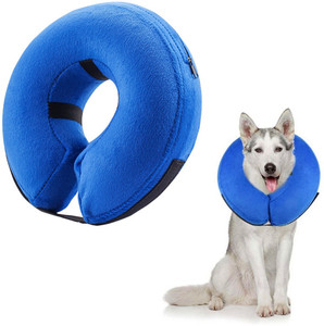 Qpets Inflatable Dog Cone Collar Strap Adjustable Size After