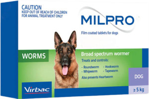 Virbac MILPRO Dewormer for Dogs 5 75 kg IMPORTED Pet Dewormer Price in India Buy Virbac MILPRO Dewormer for Dogs 5 75 kg IMPORTED Pet Dewormer online at Flipkart